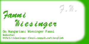 fanni wiesinger business card